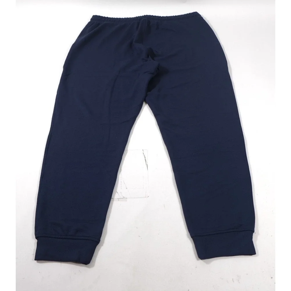 Quince Joggers Women L Navy SuperSoft Fleece Joggers Casual Drawstring Pockets